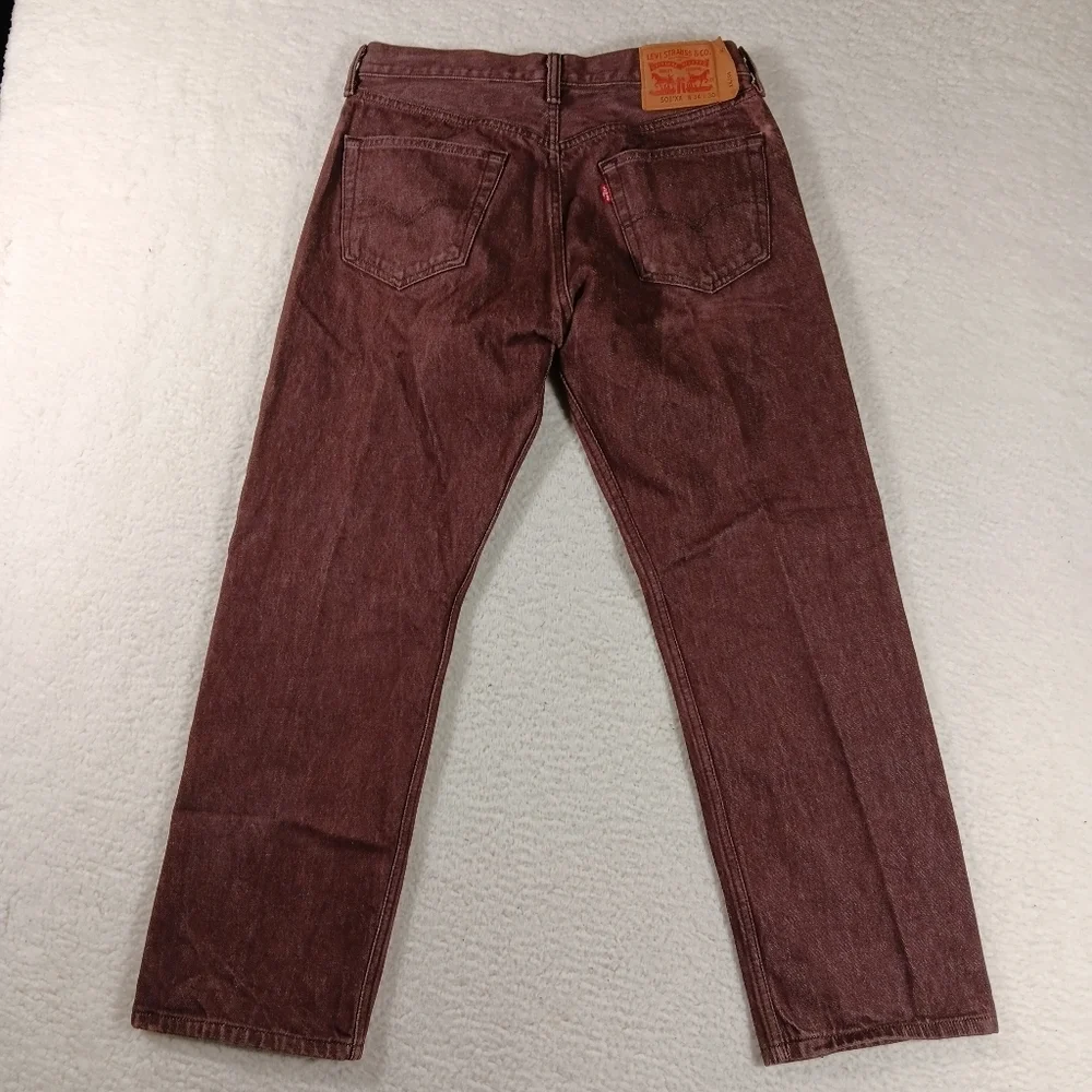 Levis 501xx Jeans Mens 34x30 (32x30) Brown Denim Button Fly Y2K Bat Wing Western